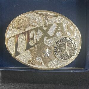 Montana Silversmiths Gold and Silver Texas Belt Buckle